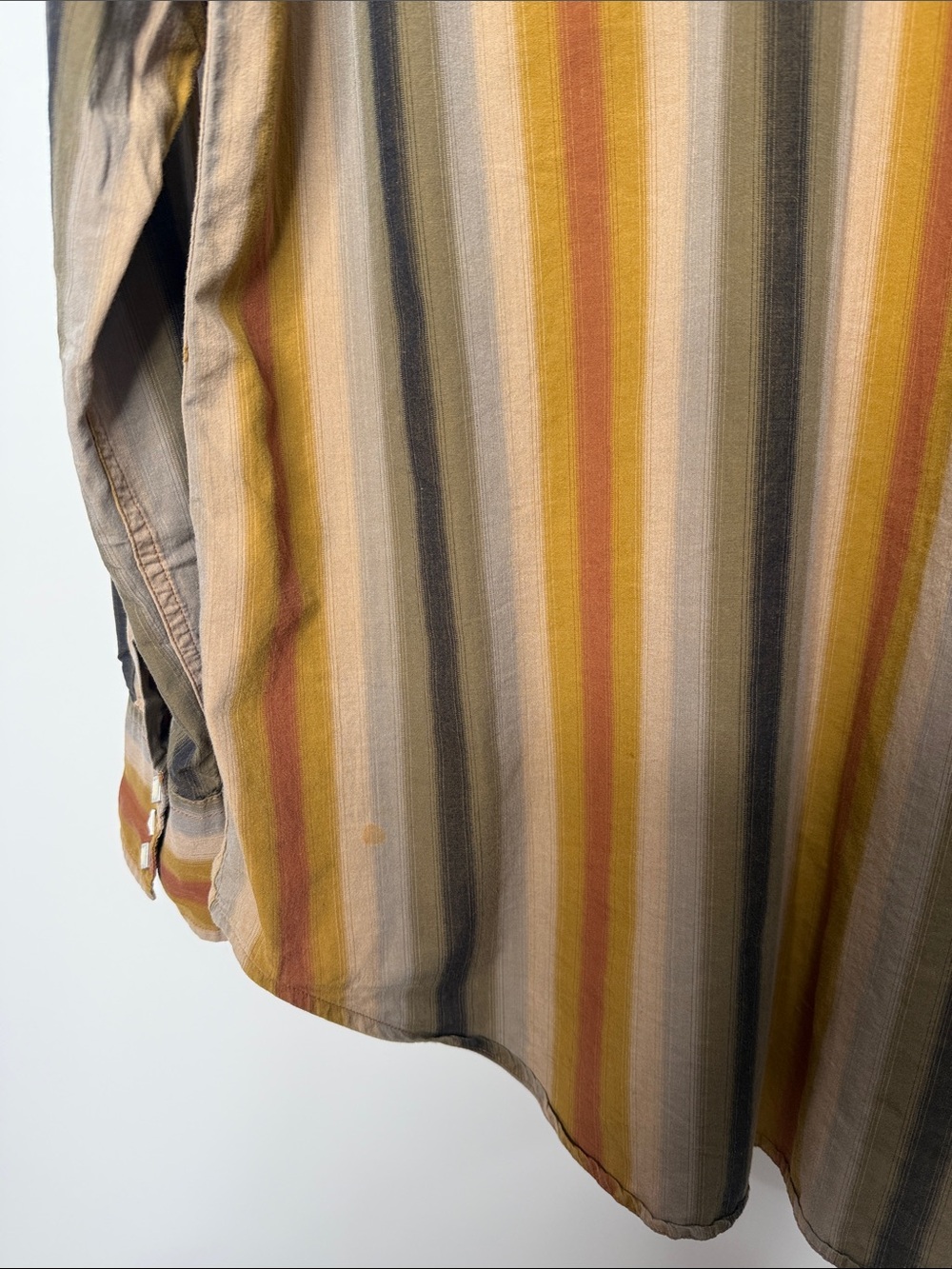 Lucky Brand Cotton Stripe Pearl Snap Long Sleeve Shirt Size Large - Picture 8 of 9